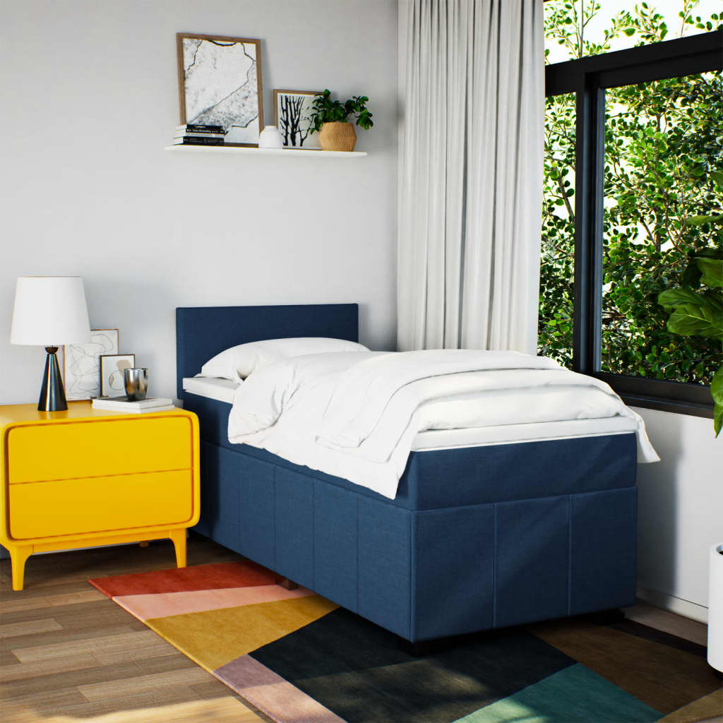 Giroletto a Molle con Materasso Blu 90x200 cm inTessuto | homemem39