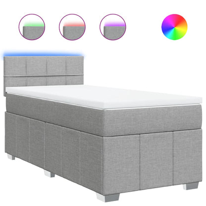 Giroletto a Molle con Materasso Grigio Chiaro 90x200 cm Tessuto | homemem39