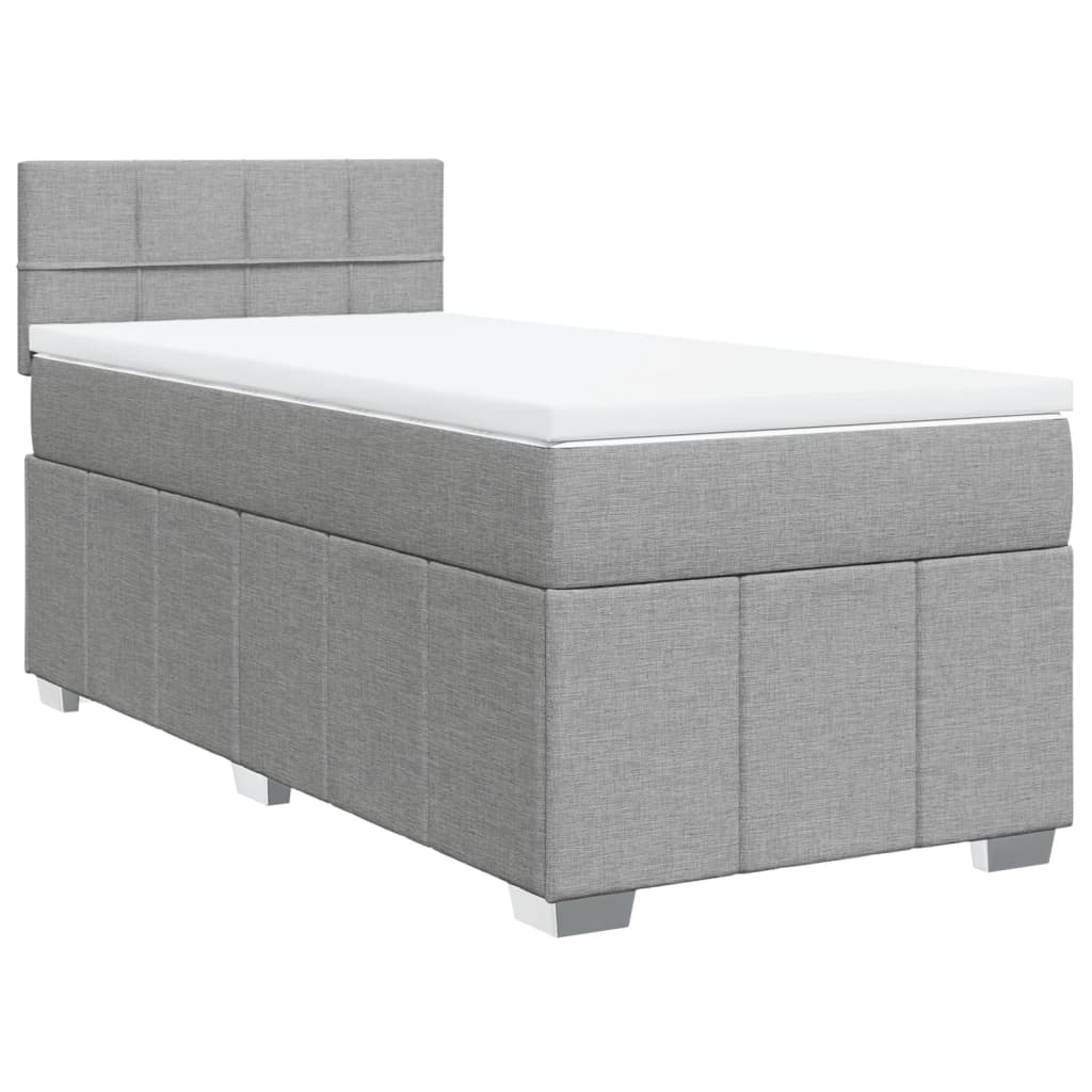Giroletto a Molle con Materasso Grigio Chiaro 90x200 cm Tessuto | homemem39