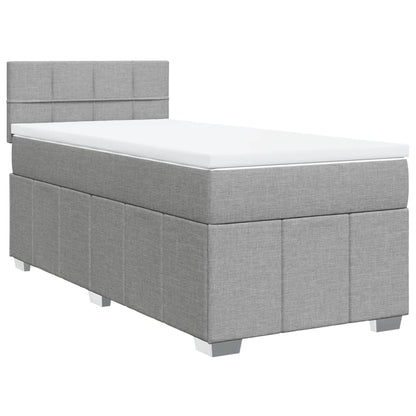 Giroletto a Molle con Materasso Grigio Chiaro 90x200 cm Tessuto