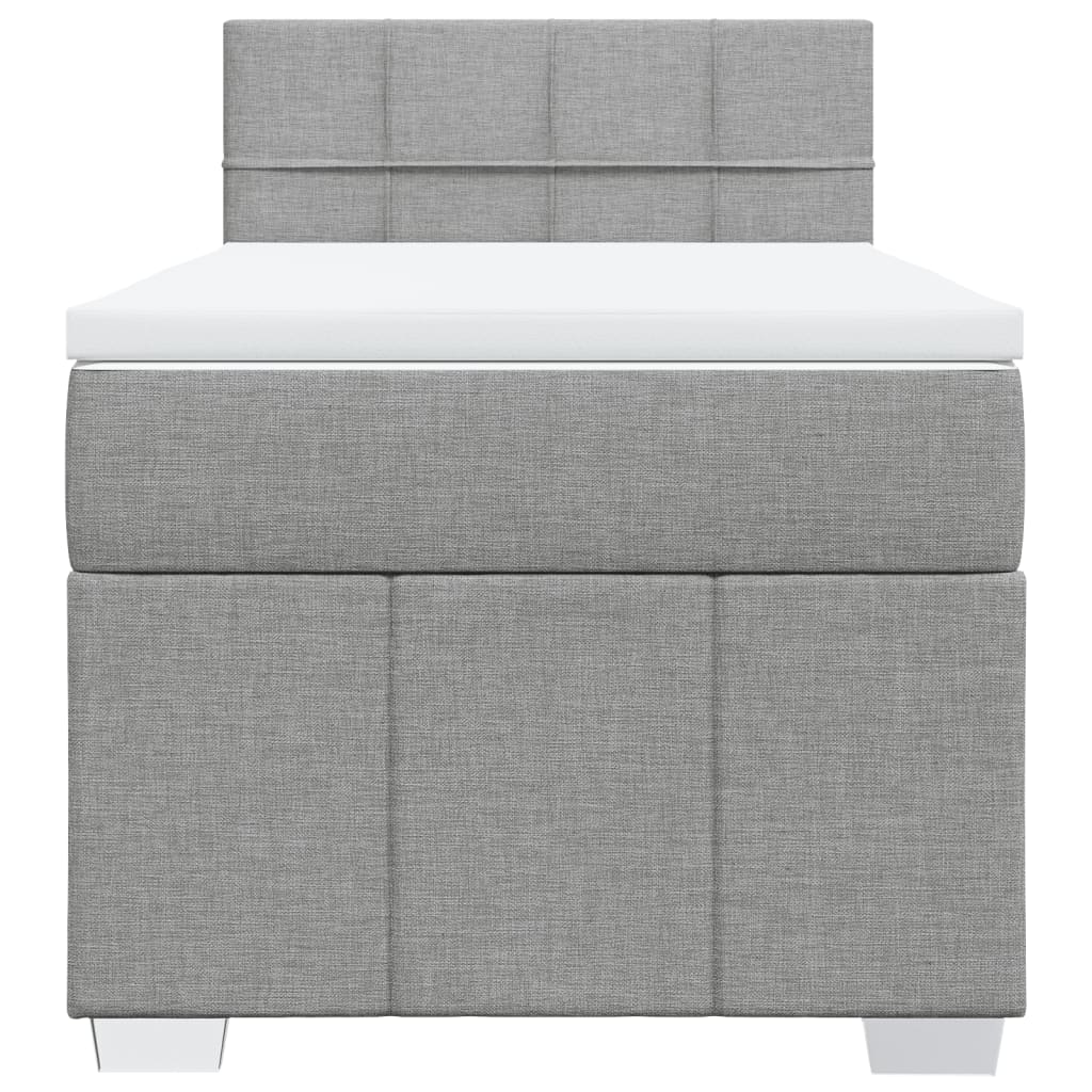 Giroletto a Molle con Materasso Grigio Chiaro 90x200 cm Tessuto | homemem39