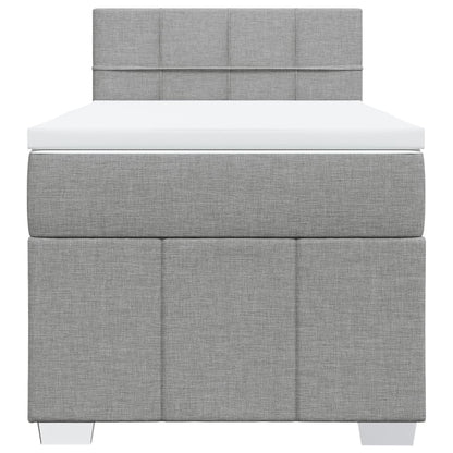Giroletto a Molle con Materasso Grigio Chiaro 90x200 cm Tessuto | homemem39