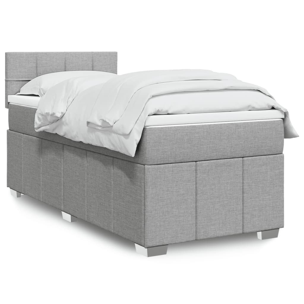 Giroletto a Molle con Materasso Grigio Chiaro 90x200 cm Tessuto | homemem39