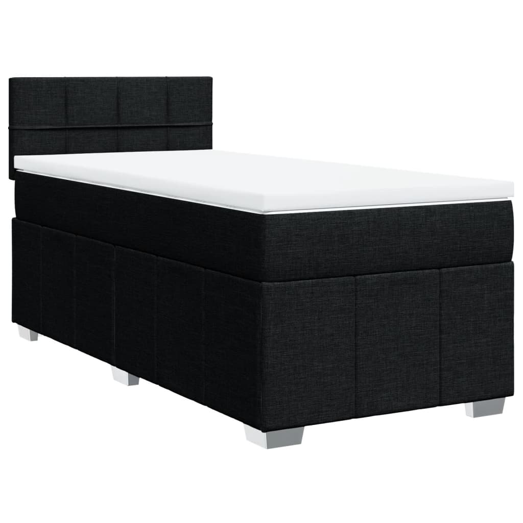 Giroletto a Molle con Materasso Nero 90x200 cm in Tessuto