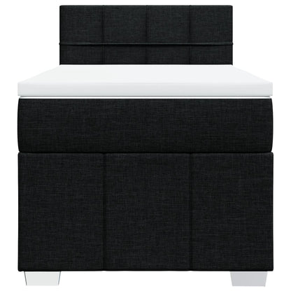 Giroletto a Molle con Materasso Nero 90x200 cm in Tessuto