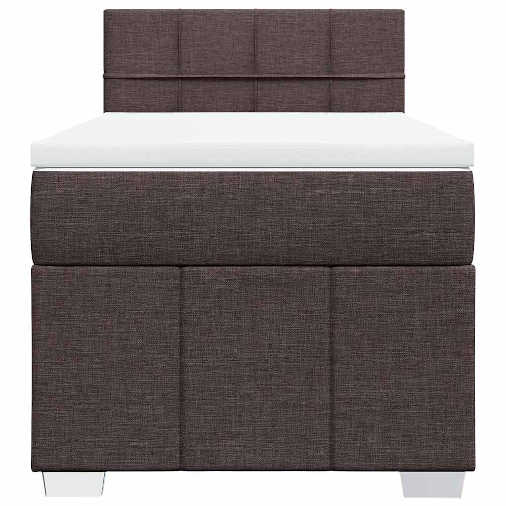 Giroletto a Molle con Materasso Marrone Scuro 90x200 cm Tessuto | homemem39