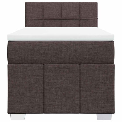 Giroletto a Molle con Materasso Marrone Scuro 90x200 cm Tessuto | homemem39