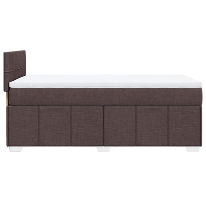 Giroletto a Molle con Materasso Marrone Scuro 90x200 cm Tessuto | homemem39