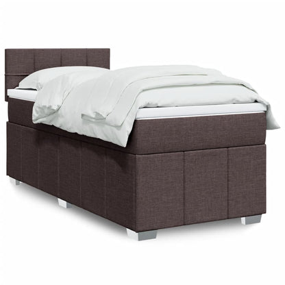 Giroletto a Molle con Materasso Marrone Scuro 90x200 cm Tessuto | homemem39