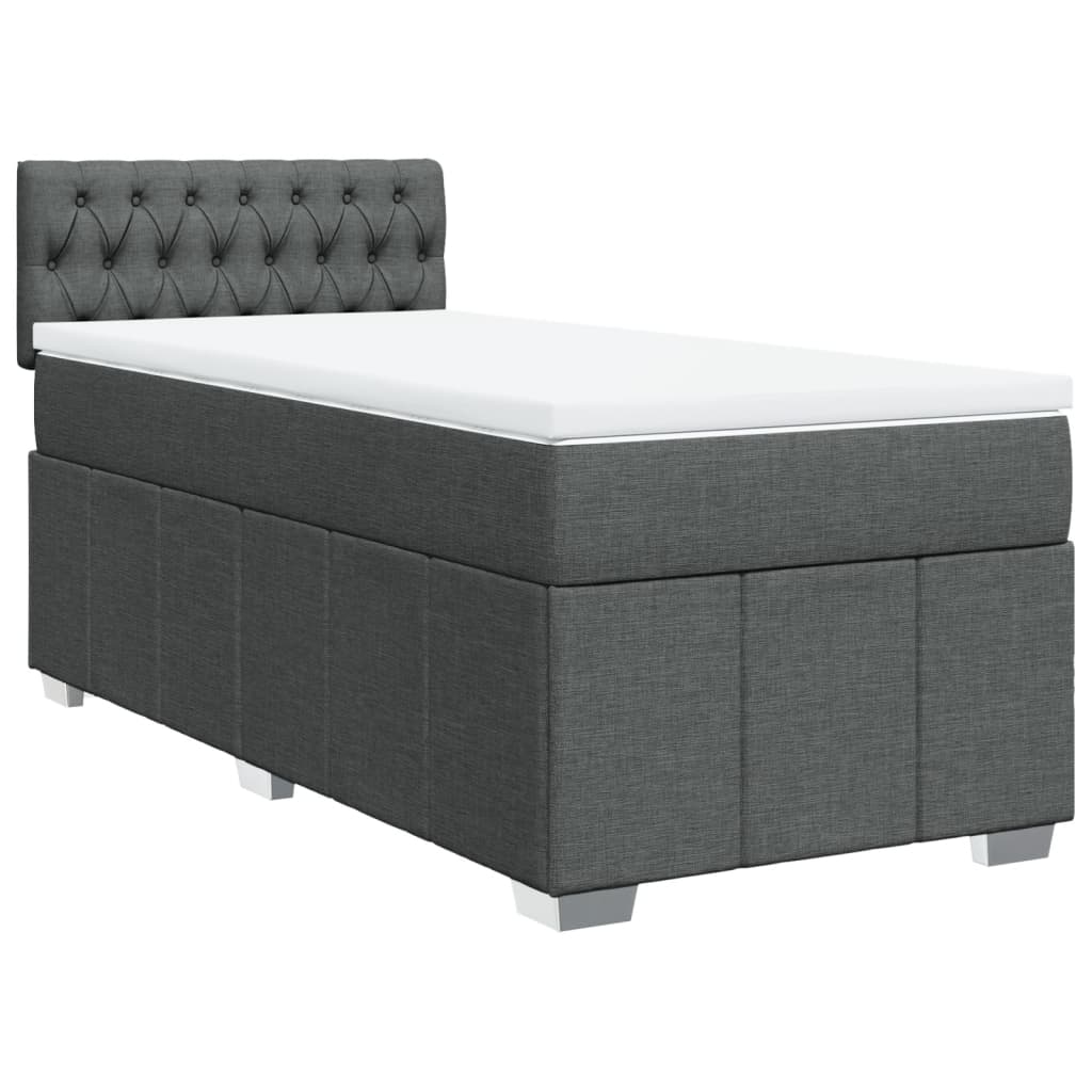 Giroletto a Molle con Materasso Grigio Scuro 90x200 cm Tessuto | homemem39