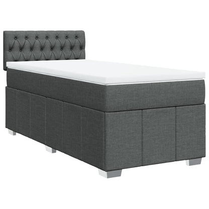 Giroletto a Molle con Materasso Grigio Scuro 90x200 cm Tessuto | homemem39