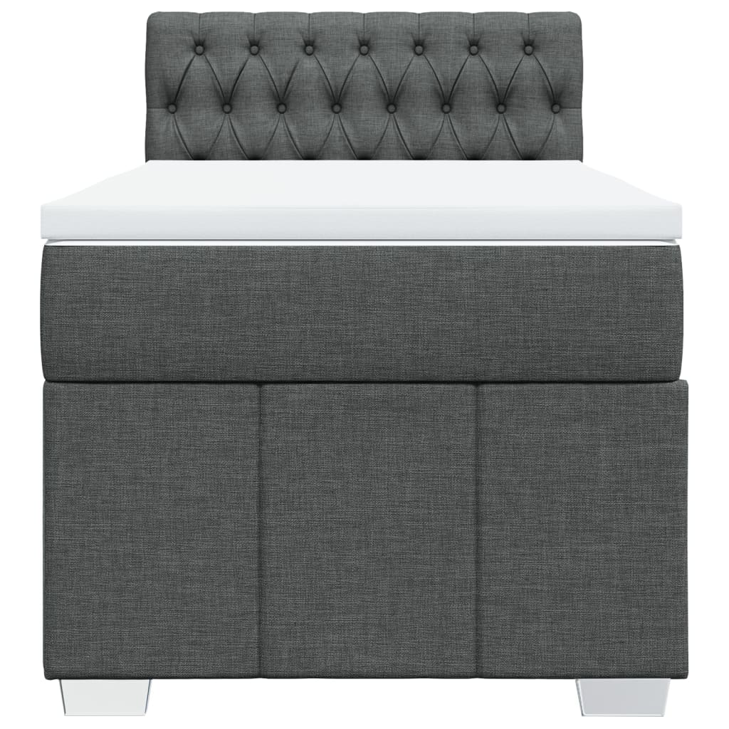 Giroletto a Molle con Materasso Grigio Scuro 90x200 cm Tessuto | homemem39
