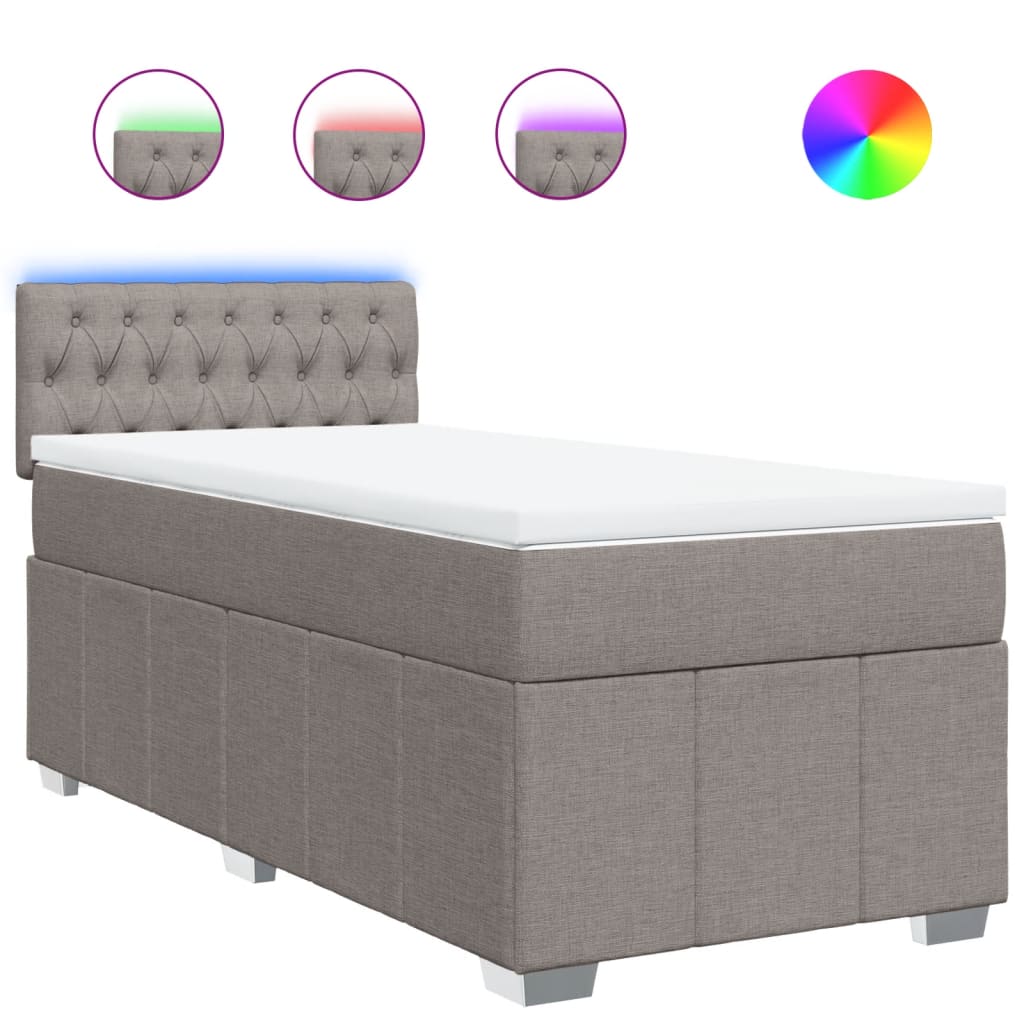 Giroletto a Molle con Materasso Tortora 90x200 cm inTessuto | homemem39
