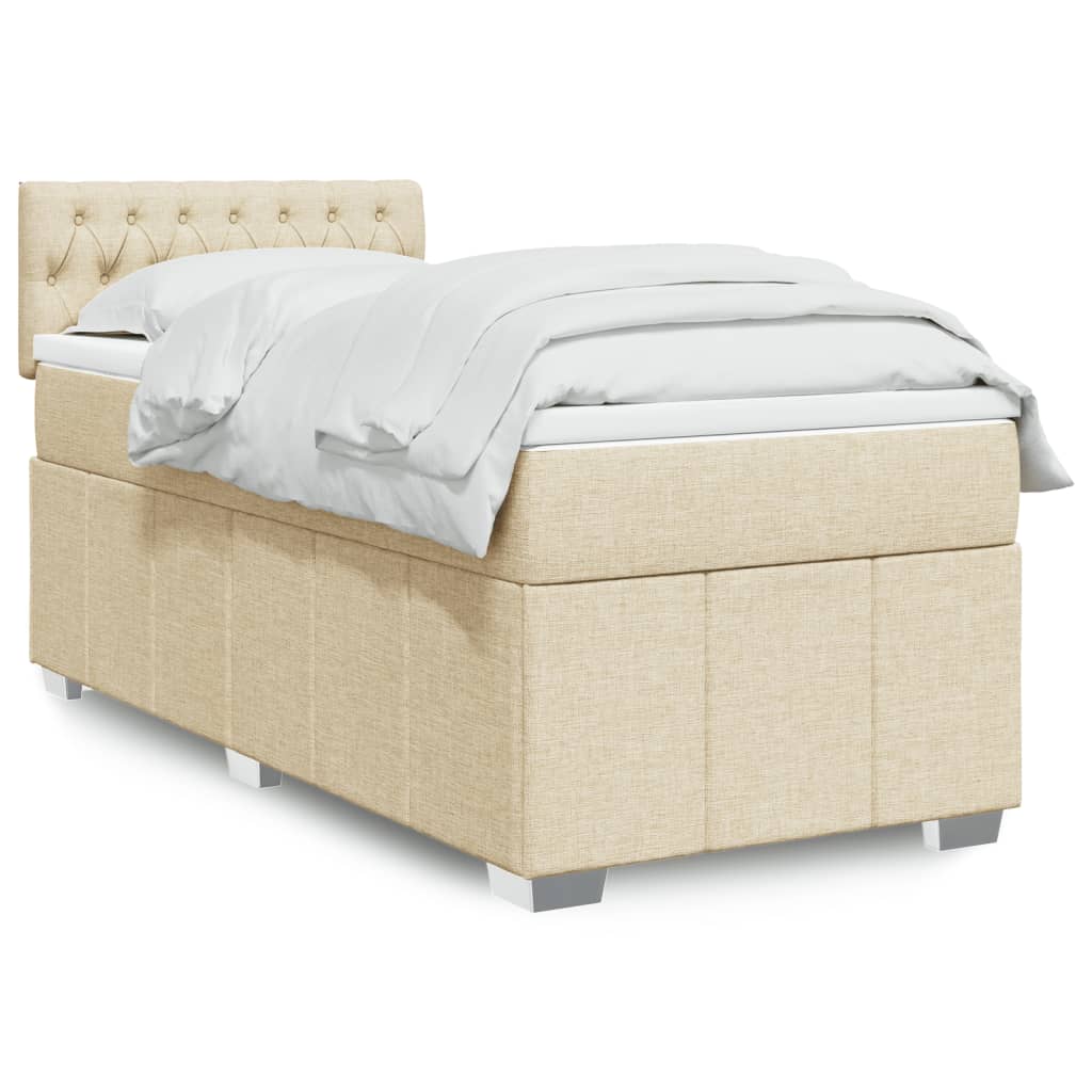 Giroletto a Molle con Materasso Crema 90x200 cm inTessuto | homemem39