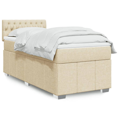 Giroletto a Molle con Materasso Crema 90x200 cm inTessuto | homemem39