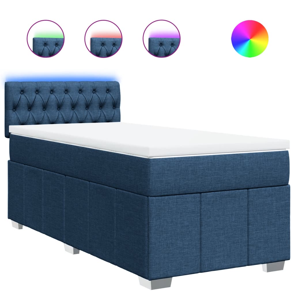 Giroletto a Molle con Materasso Blu 90x200 cm inTessuto | homemem39