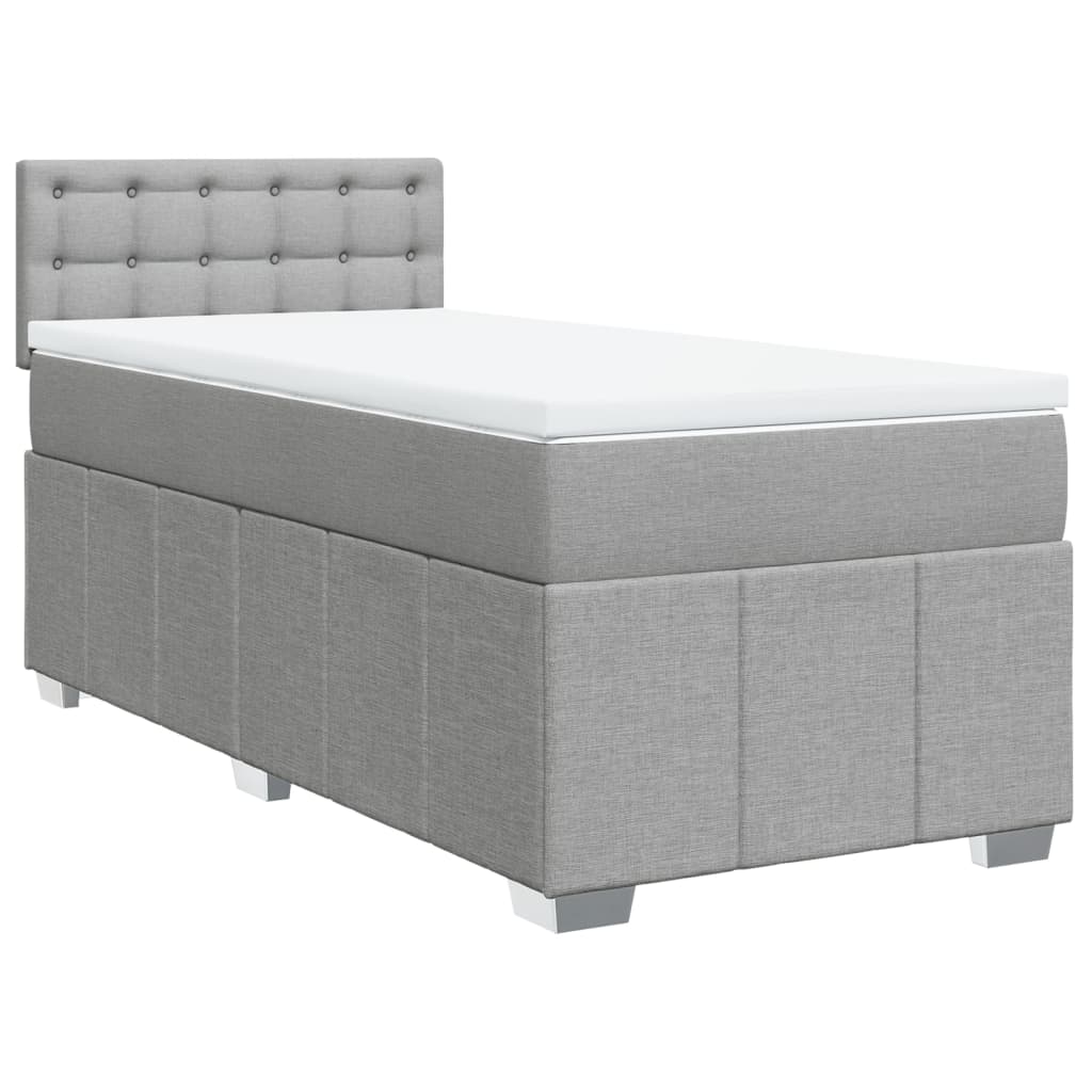 Giroletto a Molle con Materasso Grigio Chiaro 90x200 cm Tessuto