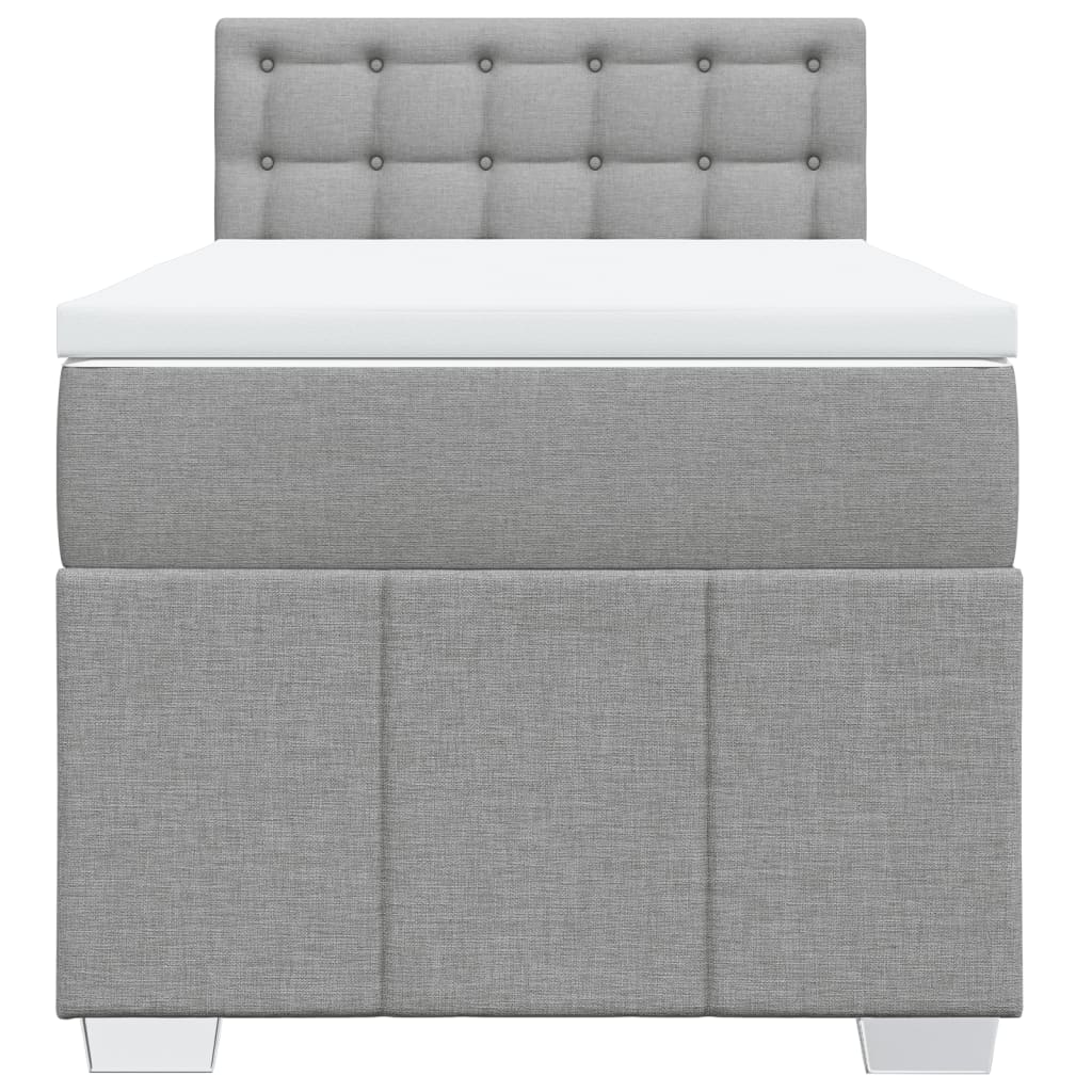 Giroletto a Molle con Materasso Grigio Chiaro 90x200 cm Tessuto