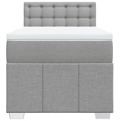 Giroletto a Molle con Materasso Grigio Chiaro 90x200 cm Tessuto