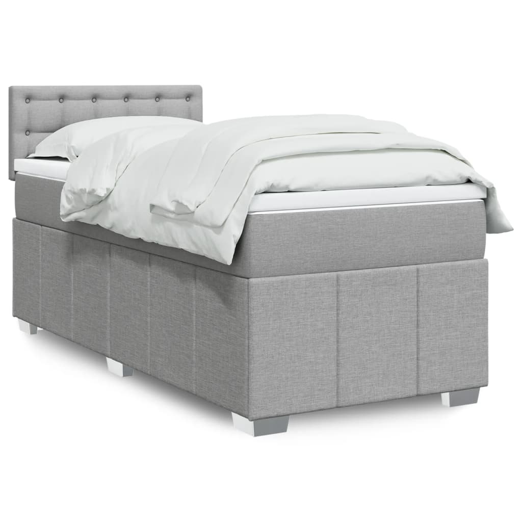 Giroletto a Molle con Materasso Grigio Chiaro 90x200 cm Tessuto | homemem39