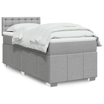 Giroletto a Molle con Materasso Grigio Chiaro 90x200 cm Tessuto | homemem39