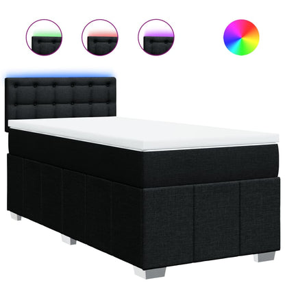 Giroletto a Molle con Materasso Nero 90x200 cm in Tessuto