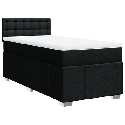 Giroletto a Molle con Materasso Nero 90x200 cm in Tessuto