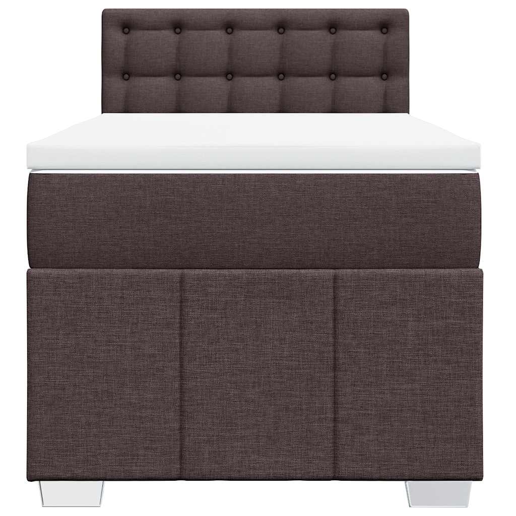 Giroletto a Molle con Materasso Marrone Scuro 90x200 cm Tessuto | homemem39