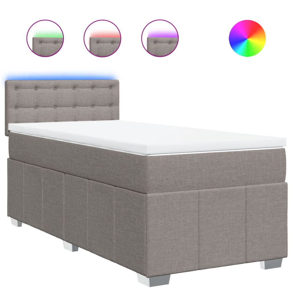 Giroletto a Molle con Materasso Tortora 90x200 cm inTessuto | homemem39