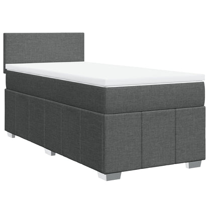 Giroletto a Molle con Materasso Grigio Scuro 100x200 cm Tessuto | homemem39