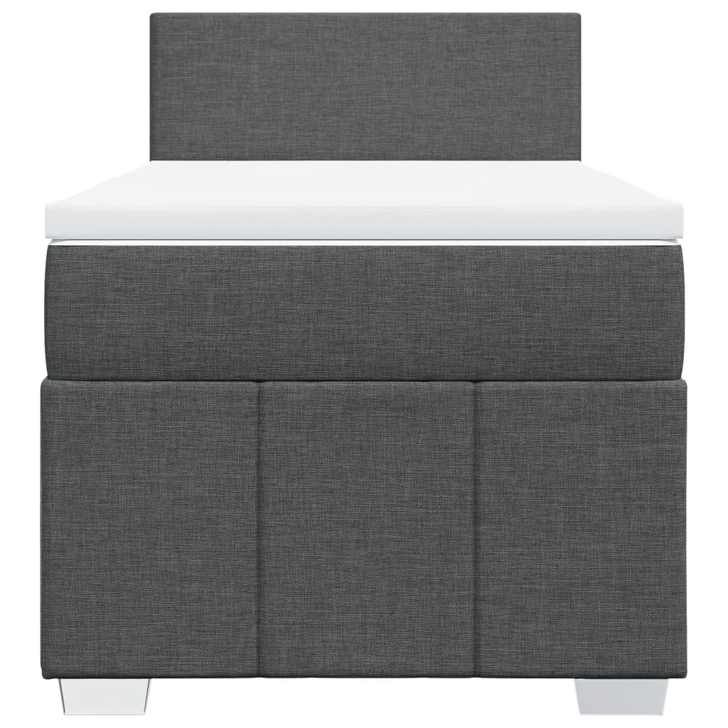 Giroletto a Molle con Materasso Grigio Scuro 100x200 cm Tessuto | homemem39