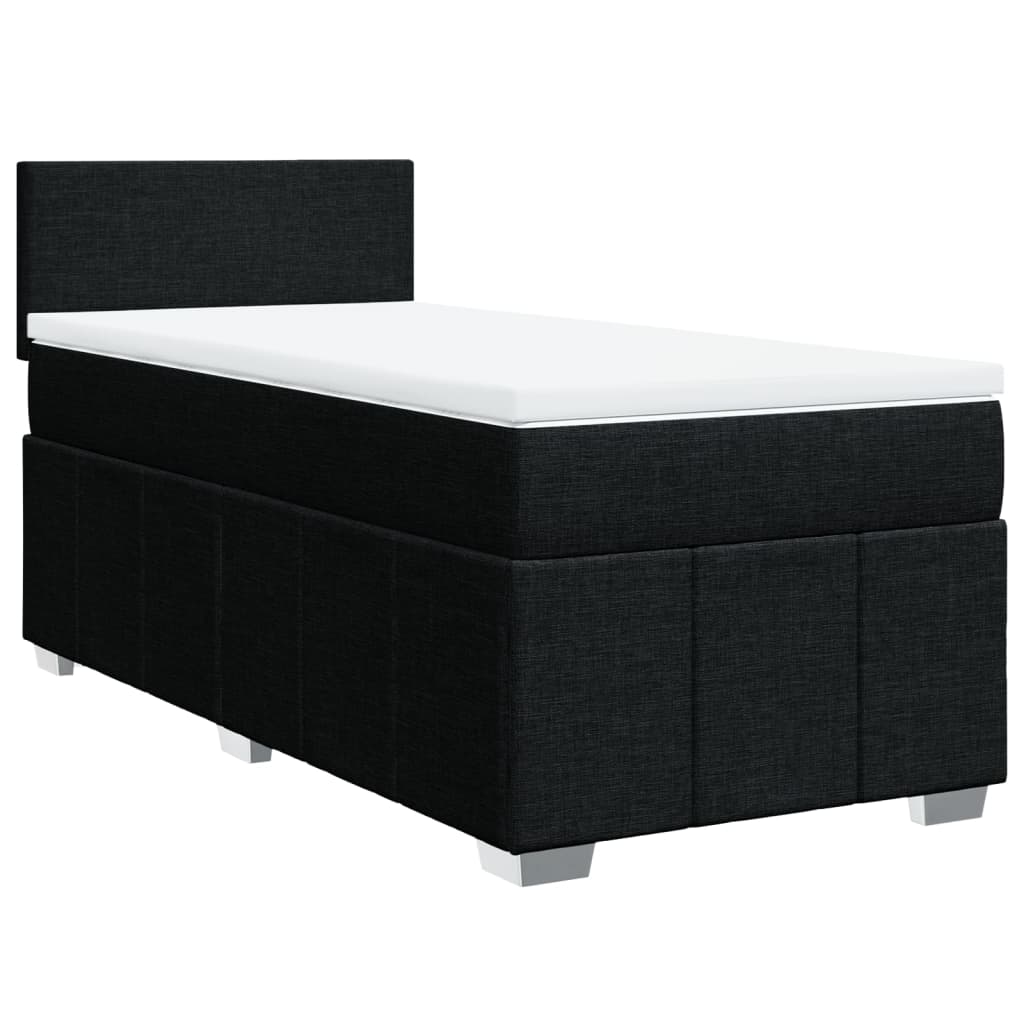 Giroletto a Molle con Materasso Nero 100x200 cm in Tessuto | homemem39