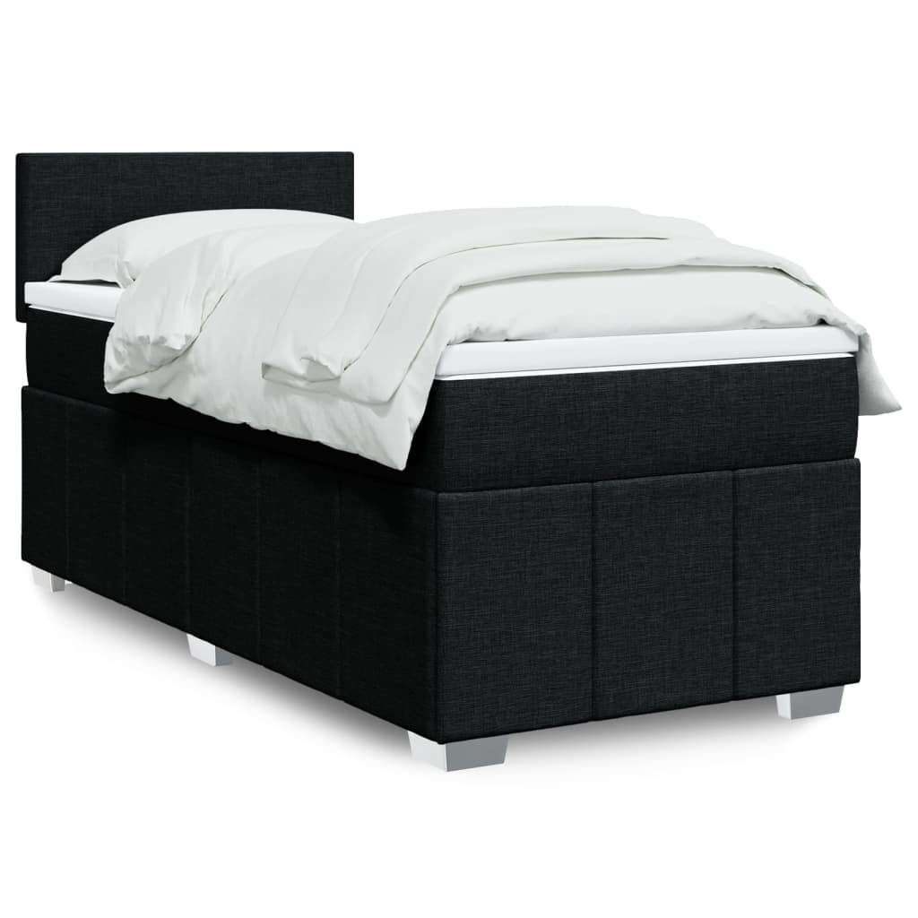Giroletto a Molle con Materasso Nero 100x200 cm in Tessuto | homemem39