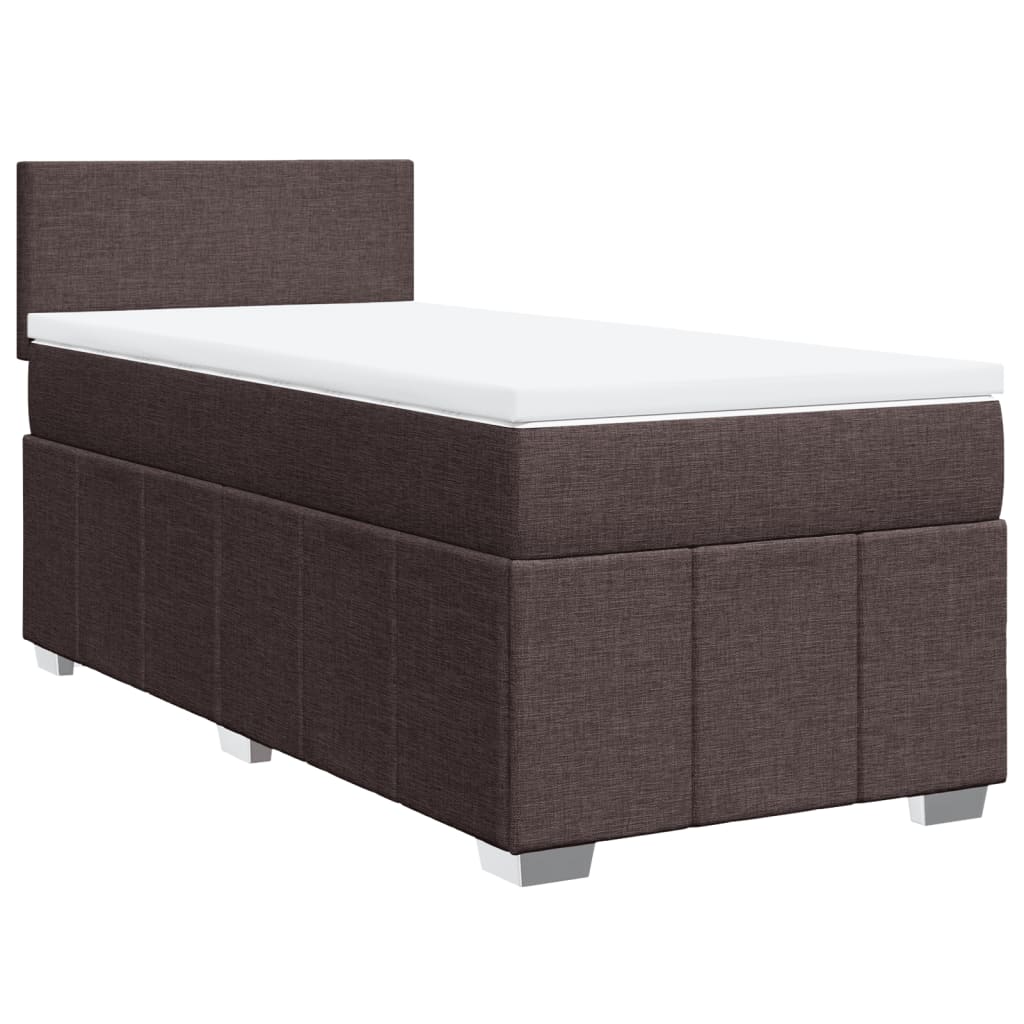 Giroletto a Molle con Materasso Marrone Scuro 100x200cm Tessuto | homemem39