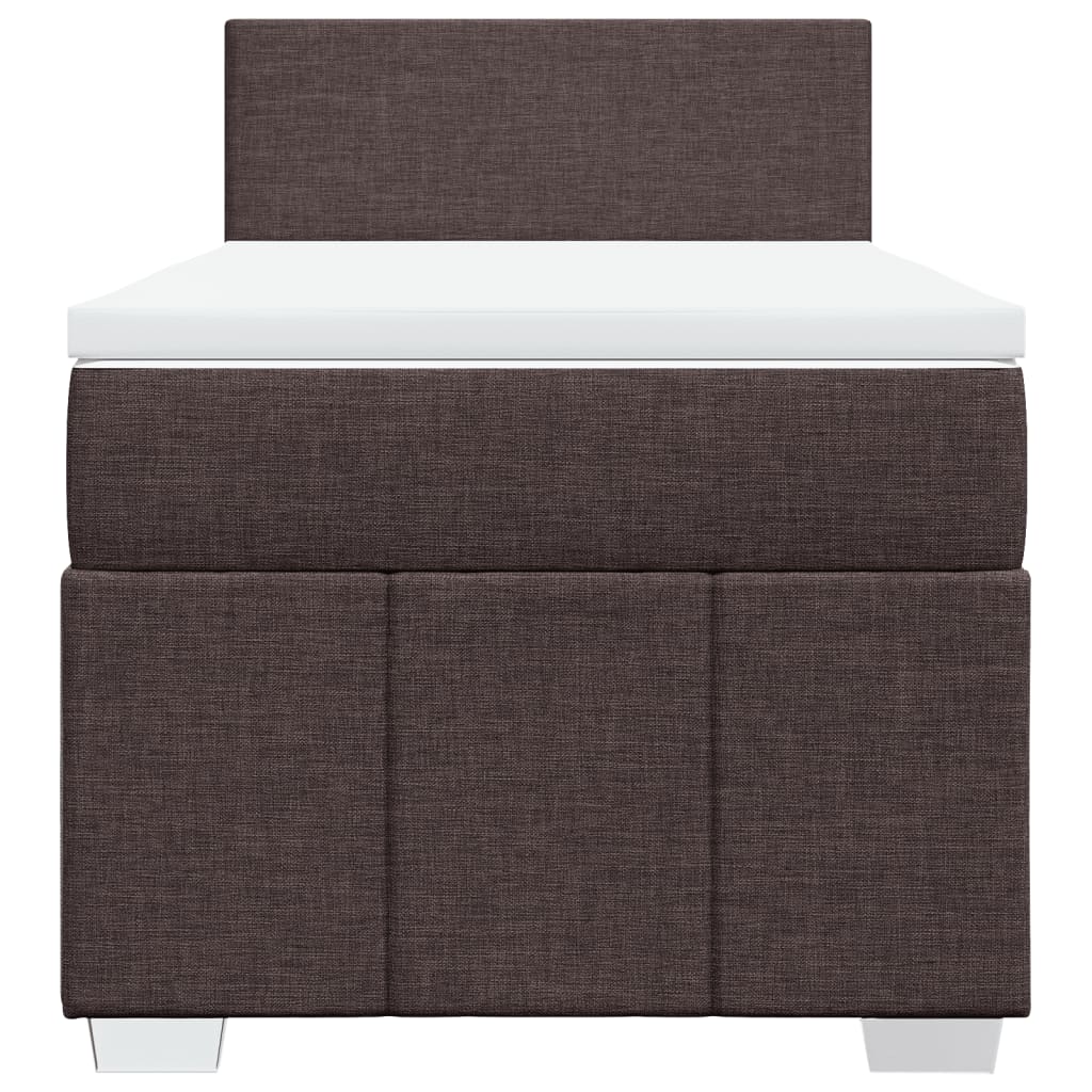 Giroletto a Molle con Materasso Marrone Scuro 100x200cm Tessuto | homemem39