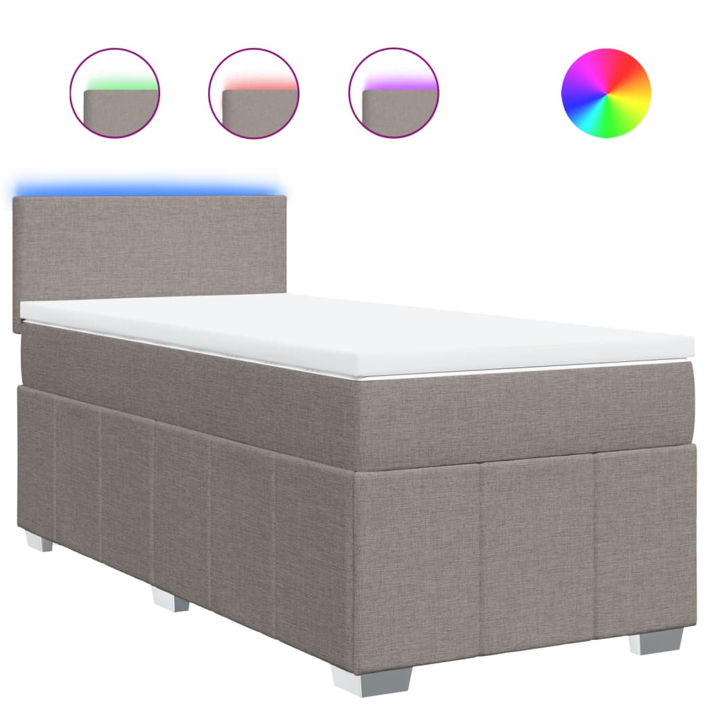 Giroletto a Molle con Materasso Tortora 100x200 cm in Tessuto | homemem39
