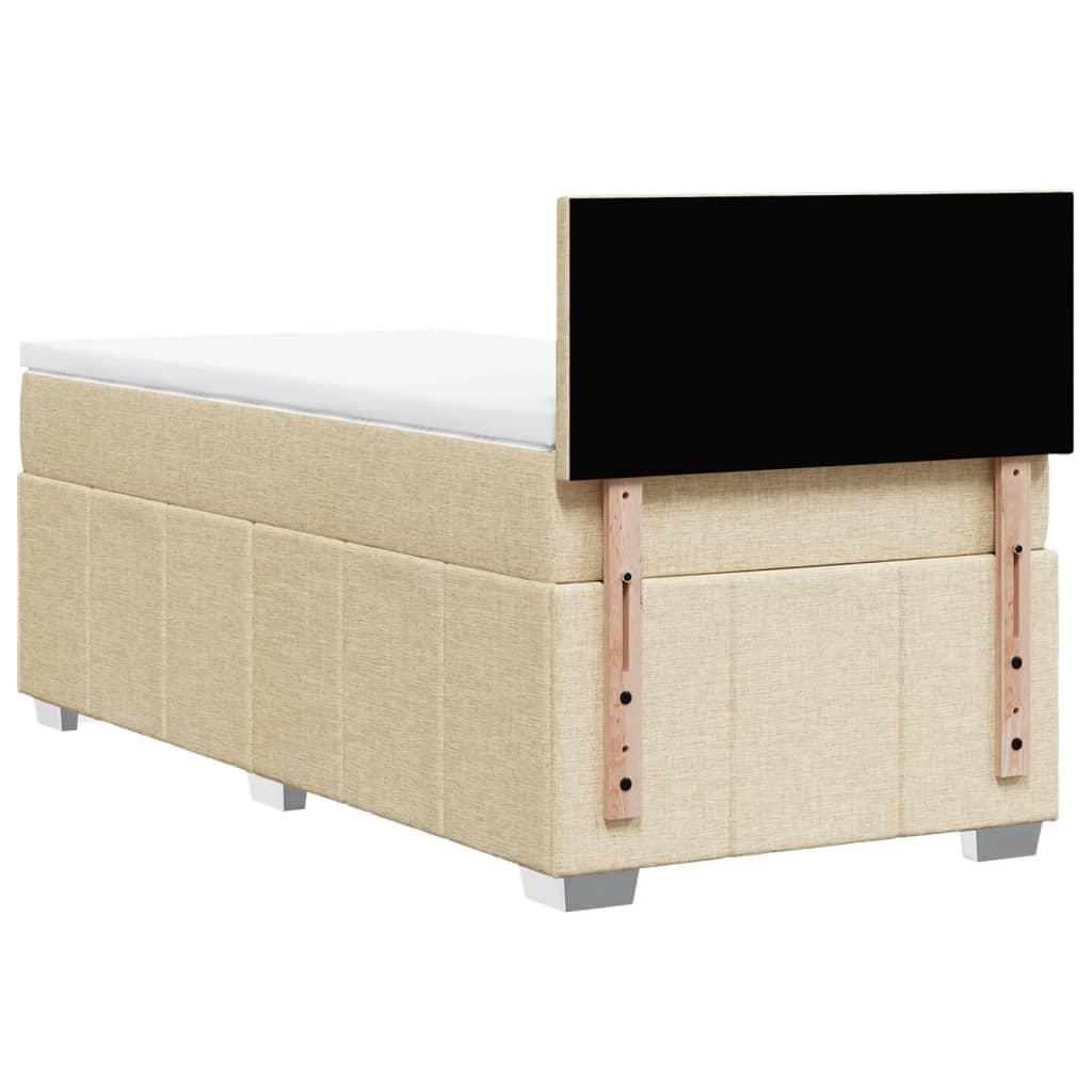 Giroletto a Molle con Materasso Crema 100x200 cm in Tessuto | homemem39