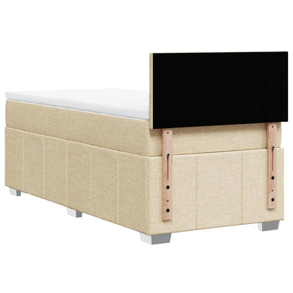 Giroletto a Molle con Materasso Crema 100x200 cm in Tessuto | homemem39