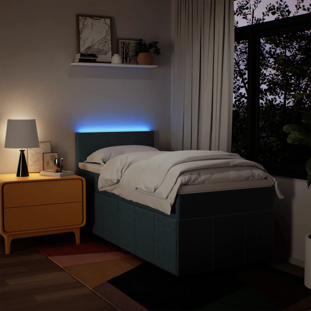 Giroletto a Molle con Materasso Blu 100x200 cm in Tessuto | homemem39