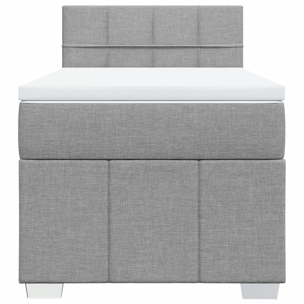 Giroletto a Molle con Materasso Grigio Chiaro100x200 cm Tessuto | homemem39