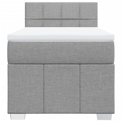 Giroletto a Molle con Materasso Grigio Chiaro100x200 cm Tessuto | homemem39
