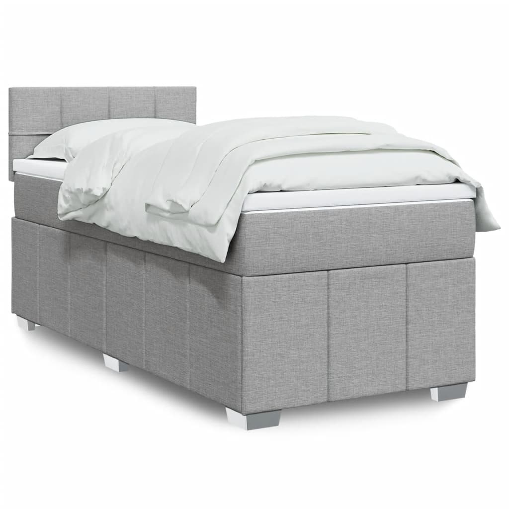 Giroletto a Molle con Materasso Grigio Chiaro100x200 cm Tessuto | homemem39