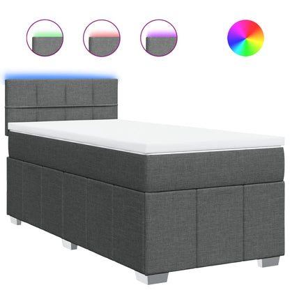 Giroletto a Molle con Materasso Grigio Scuro 100x200 cm Tessuto | homemem39