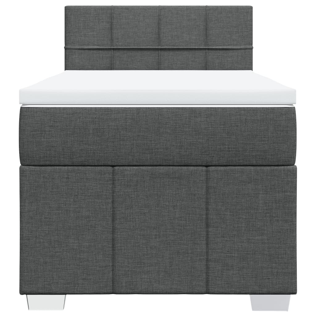 Giroletto a Molle con Materasso Grigio Scuro 100x200 cm Tessuto | homemem39