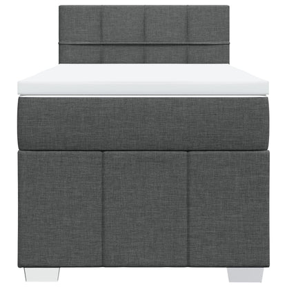Giroletto a Molle con Materasso Grigio Scuro 100x200 cm Tessuto | homemem39