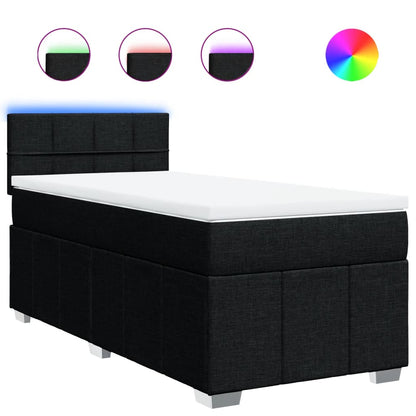 Giroletto a Molle con Materasso Nero 100x200 cm in Tessuto | homemem39
