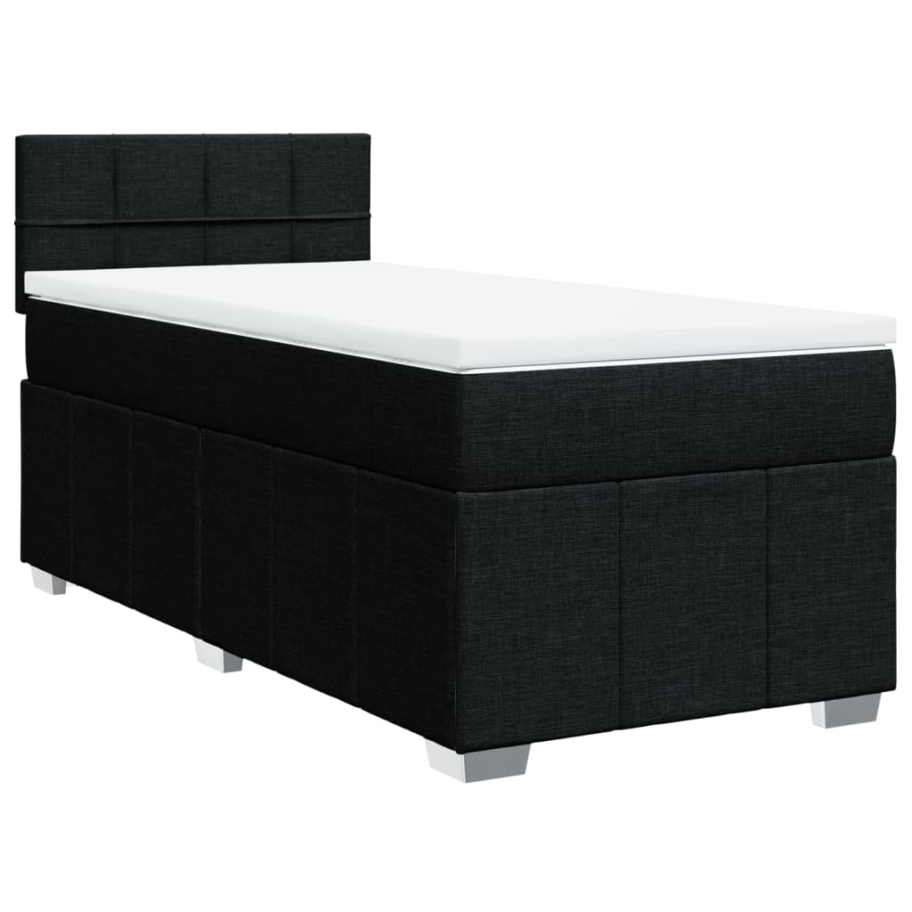 Giroletto a Molle con Materasso Nero 100x200 cm in Tessuto | homemem39