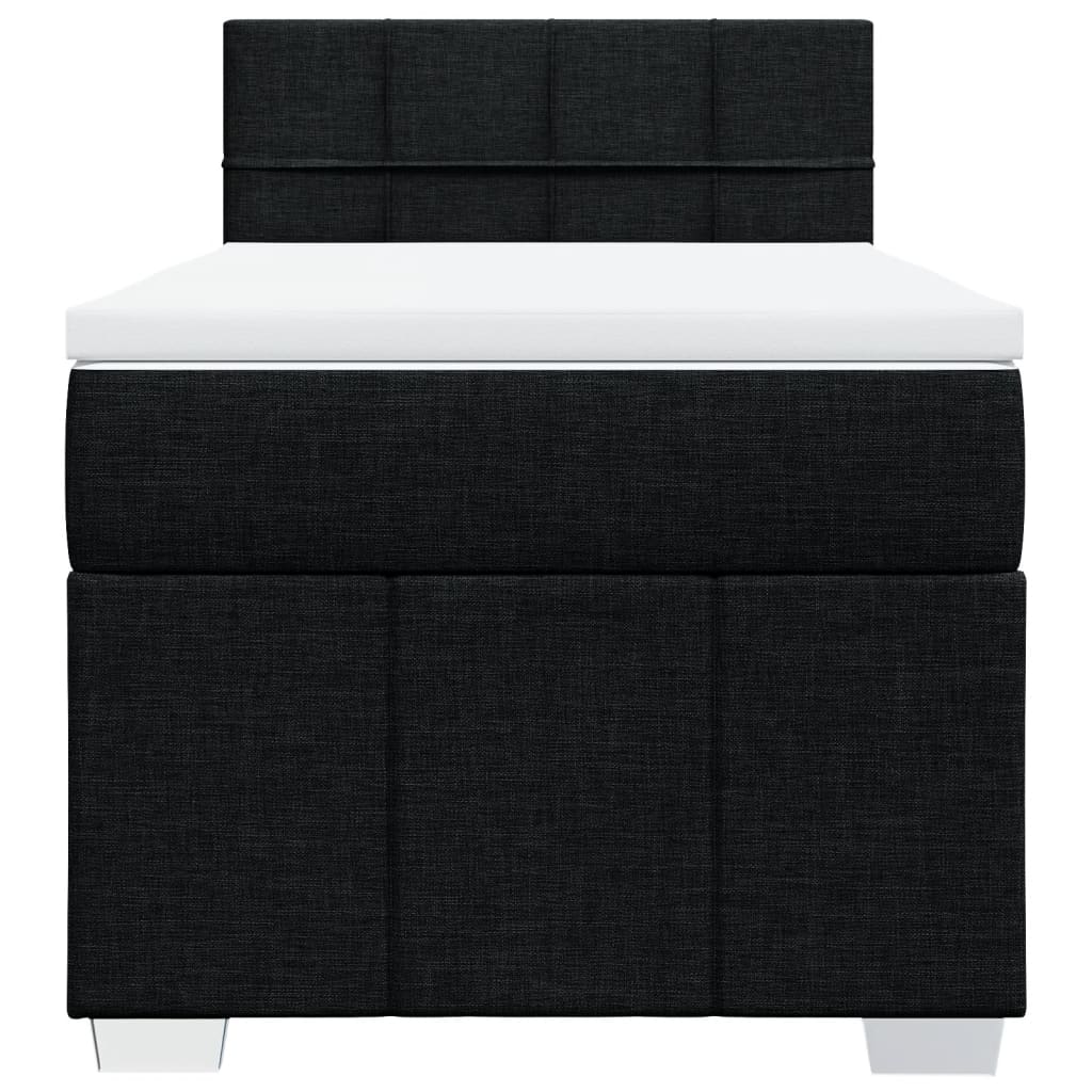 Giroletto a Molle con Materasso Nero 100x200 cm in Tessuto | homemem39