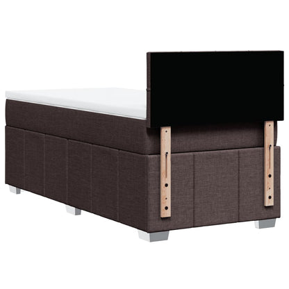 Giroletto a Molle con Materasso Marrone Scuro 100x200cm Tessuto