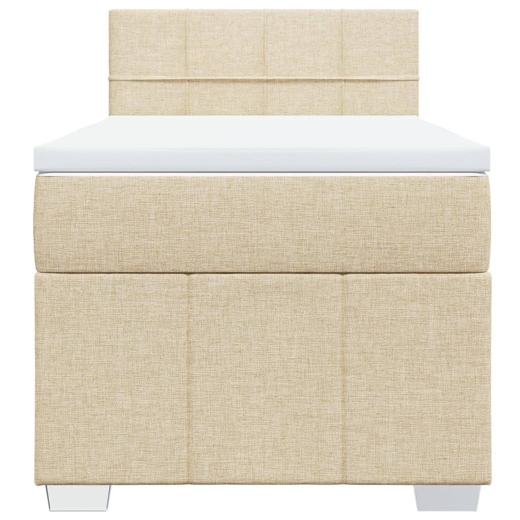 Giroletto a Molle con Materasso Crema 100x200 cm in Tessuto